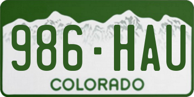 CO license plate 986HAU