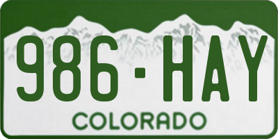 CO license plate 986HAY