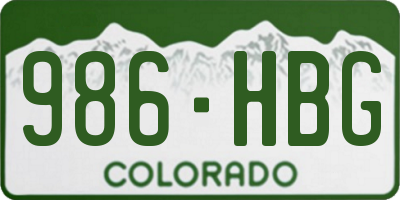CO license plate 986HBG