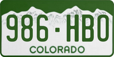 CO license plate 986HBO
