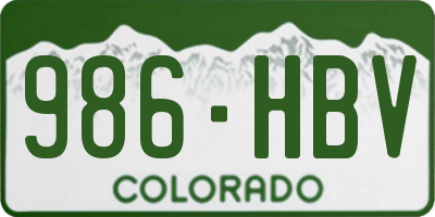 CO license plate 986HBV