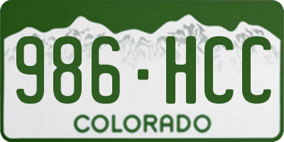 CO license plate 986HCC