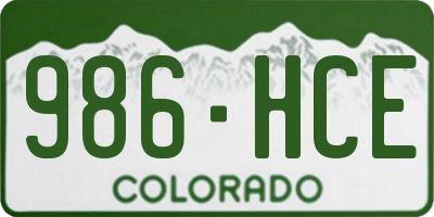 CO license plate 986HCE