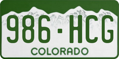 CO license plate 986HCG