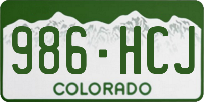 CO license plate 986HCJ