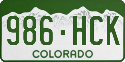 CO license plate 986HCK