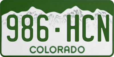 CO license plate 986HCN