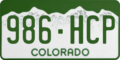 CO license plate 986HCP