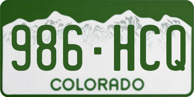 CO license plate 986HCQ