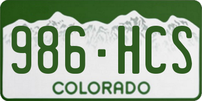CO license plate 986HCS