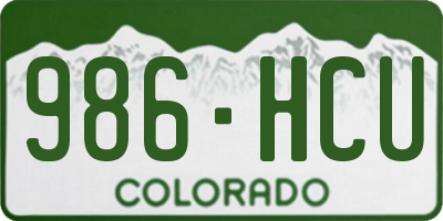 CO license plate 986HCU