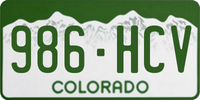 CO license plate 986HCV