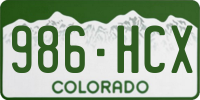 CO license plate 986HCX