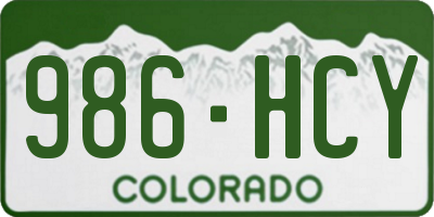 CO license plate 986HCY