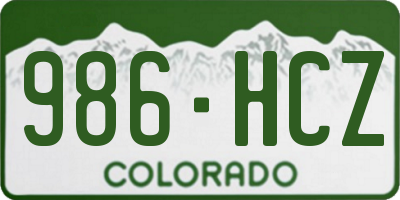 CO license plate 986HCZ
