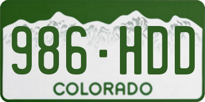 CO license plate 986HDD