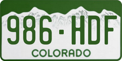 CO license plate 986HDF