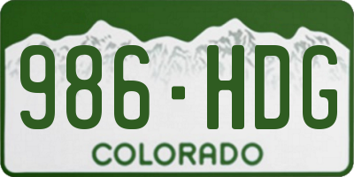 CO license plate 986HDG
