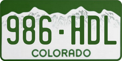 CO license plate 986HDL