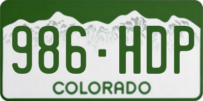 CO license plate 986HDP