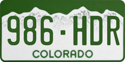 CO license plate 986HDR