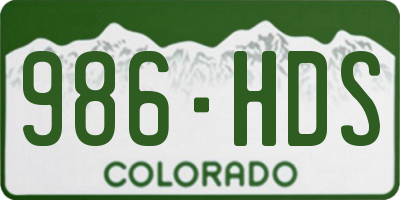 CO license plate 986HDS