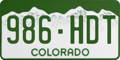 CO license plate 986HDT