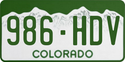 CO license plate 986HDV