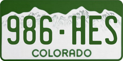 CO license plate 986HES