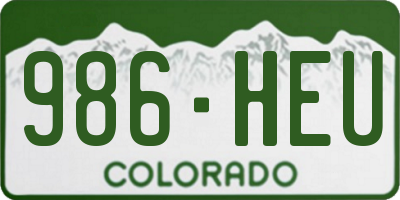CO license plate 986HEU