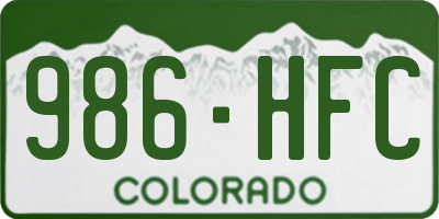 CO license plate 986HFC