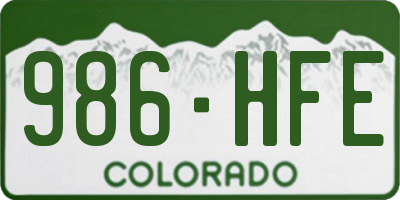 CO license plate 986HFE