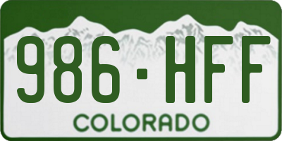 CO license plate 986HFF