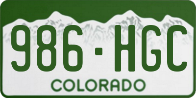 CO license plate 986HGC
