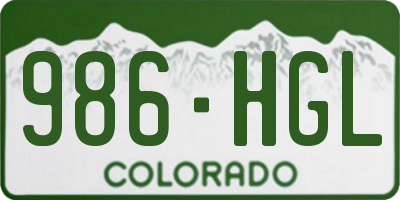 CO license plate 986HGL