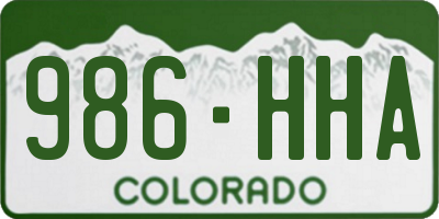 CO license plate 986HHA
