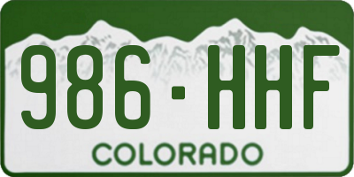 CO license plate 986HHF