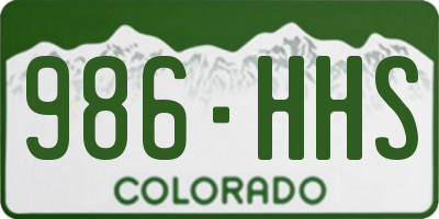 CO license plate 986HHS