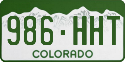 CO license plate 986HHT