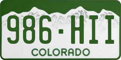 CO license plate 986HII