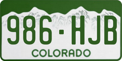 CO license plate 986HJB