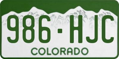 CO license plate 986HJC