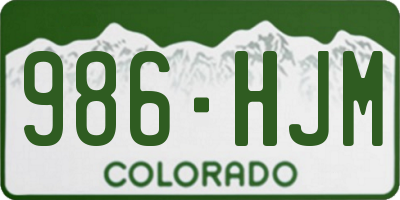 CO license plate 986HJM