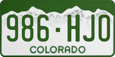 CO license plate 986HJO