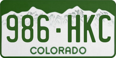 CO license plate 986HKC