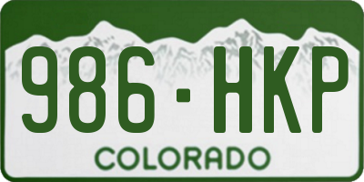 CO license plate 986HKP