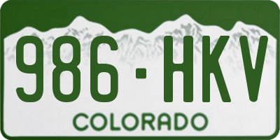 CO license plate 986HKV