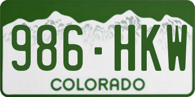 CO license plate 986HKW