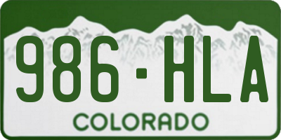 CO license plate 986HLA