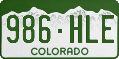 CO license plate 986HLE